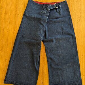 Crossover wide legged jeans